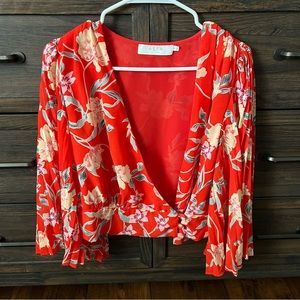 ASTR The Label button wrap blouse